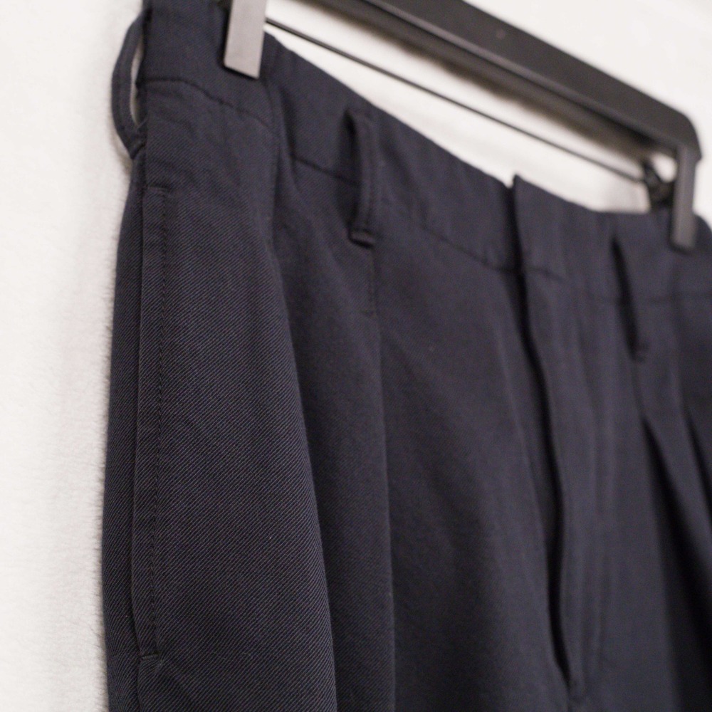MADEWELL Pleated Carrot Pants Cotton Wool Twill Tapered Trousers Black Coal Sz 2 - Picture 6 of 11